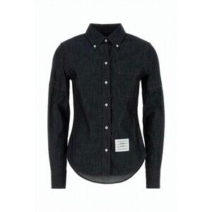 Thom Browne Tailored Denim Shirt With Classic Button-Down Front - NWT